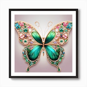 Jeweled Elegance: The Butterfly Effect Art Print