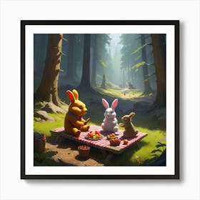 Picnic In The Woods Art Print