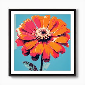 Andy Warhol Style Pop Art Flowers Zinnia 2 Square Art Print