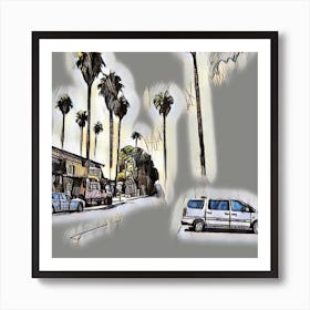 Palm Trees In The City Art Print