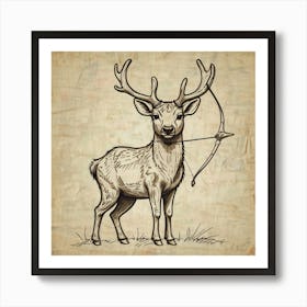 Deer With Bow And Arrow 4 Art Print