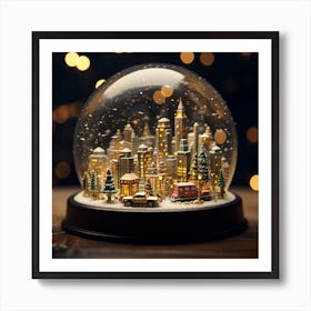 Snow Globe With City Art Print