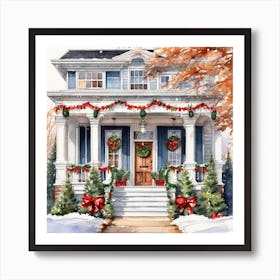 Christmas House Painting Art Print