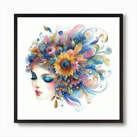 Flower Girl 4 Art Print