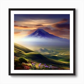 Mountain Landscape Wallpaper 2 Art Print