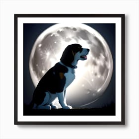 Lunar Beagle Art Print