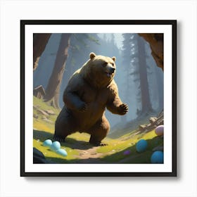 Bear In The Woods 3 Art Print