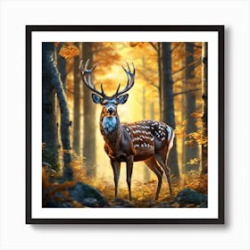 Deer In The Forest 141 Art Print