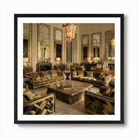 Deco Style Living Room Art Print