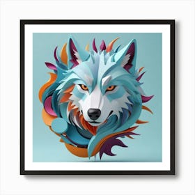 Default A Wolf Minimalistic Colorful Organic Forms Energy Asse 0 1 Art Print