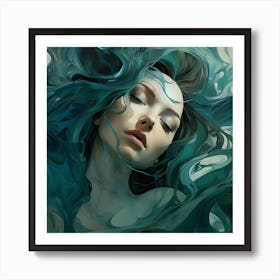 Girl In The Water Art Print