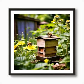 Bees In The Garden Art Print