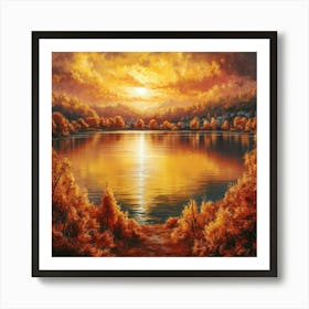 Sunset By The Lake Art Print