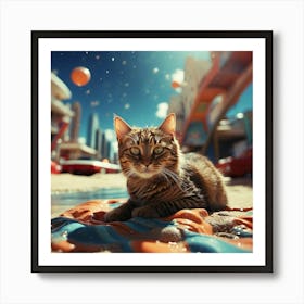 Cat In The City Art Print