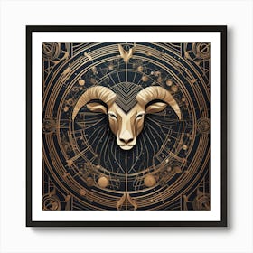 Astrological Ram Art Print