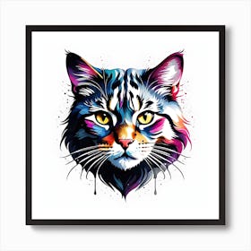 Colorful Cat 6 Art Print