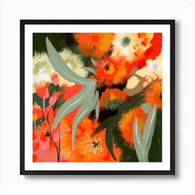 Abstract Eucalyptus Painting Square Art Print