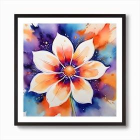 Watercolor Flower Painting Art Print