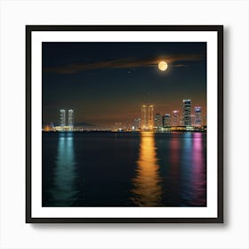 Cityscape At Night 4 Art Print