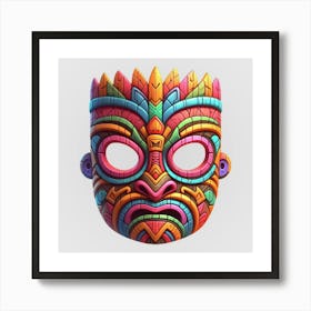 Watercolor Festival Tiki Mask 14 Art Print