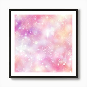 Pink And White Glitter Background 1 Art Print