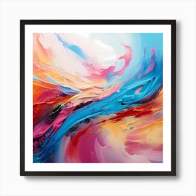 Abstract Aurora: Colorful Oils Illuminating the Canvas Art Print