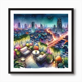 Cityscape Painting Dreamscape Art Print