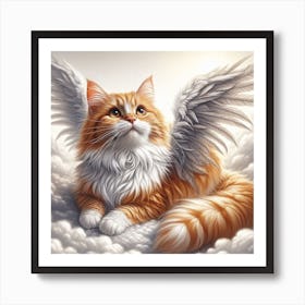 All Cat Go To Heaven 4/4 (pussy cat kitten felines fur baby lost angel wings) Art Print