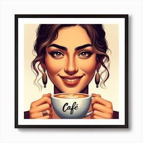 Coffee girl Art Print