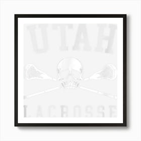 Vintage Utah Skull & Cross Bones Lacrosse Art Print