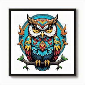 Colorful Owl Art Print