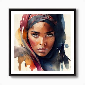 Watercolor Tuareg Woman #7 Art Print