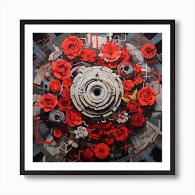 Robots And Roses Art Print