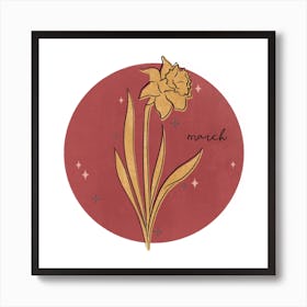 March Birth Flower Square Affiche