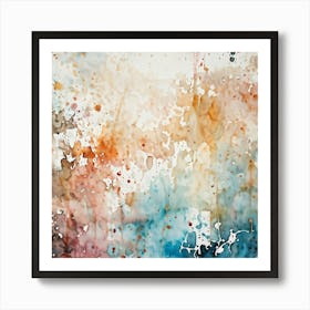 Artistic Grunge Pattern Stands Out In A Retro Watercolor Paint Stained Hues Merging And Contrasting (4) Art Print