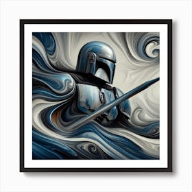 Din Djarin The Mandalorian Swirling Abstract Star Wars Art Print Art Print