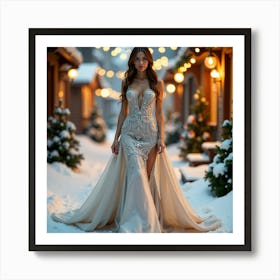 Winter Wedding Dress 6 Art Print