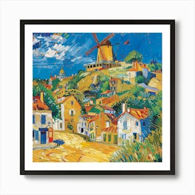 Van Gogh Style: Montmatre Series. Art Print