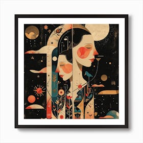 Moon And The Stars Art Print