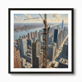 The City's Guardian: A Worker on the Edge of Creation New York Art Print