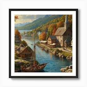 Viking Village Art Print