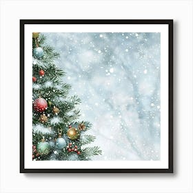 Christmas Inspired Banner Texture With Snowy Bac 1718395012 2 Art Print