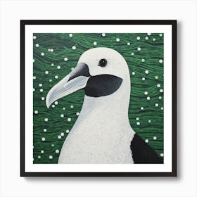 Ohara Koson Inspired Bird Painting Albatross 2 Square Art Print