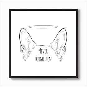 Dog Memorial Never Forgotten Square Art Print