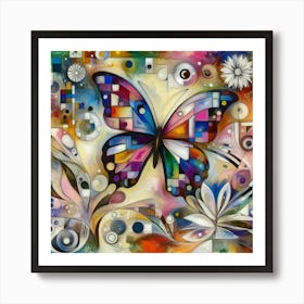 Colourful Surreal Butterfly v2 Art Print