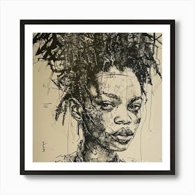 African Woman With Dreadlocks #03 Art Print