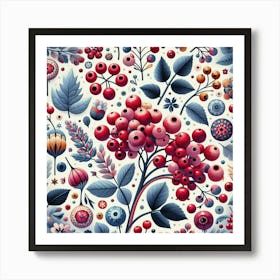 Scandinavian Art, Viburnum berries 1 Art Print