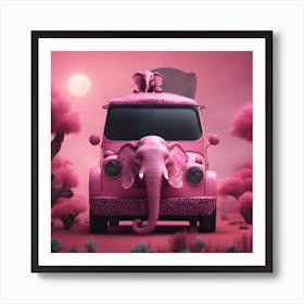 Pink Elephant Art Print