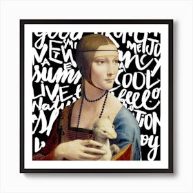 Da Vinci And Types  Square Art Print