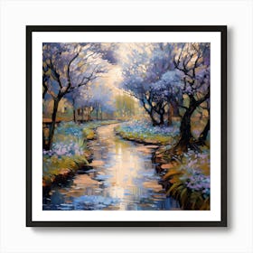 Soft Brushstrokes: Riverside Dream Art Print